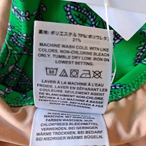 NWT Crewcuts J. Crew Floral Print Cutout One Piece Swimsuit Green Girls Size 12 - Picture 7 of 8